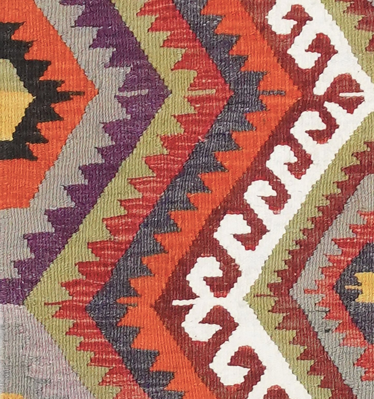 Détail du tissage – Tapis kilim Antalya 116 × 76 cm, laine naturelle