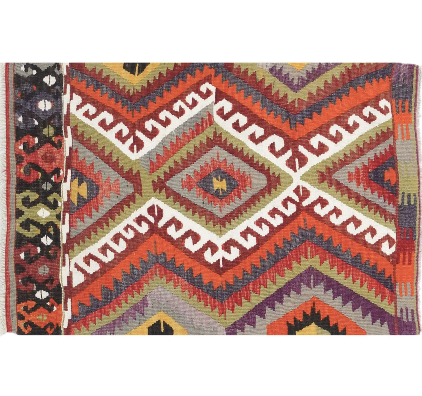 Tapis kilim Antalya 116 × 76 cm, vue d'ensemble – Laine naturelle tissée main