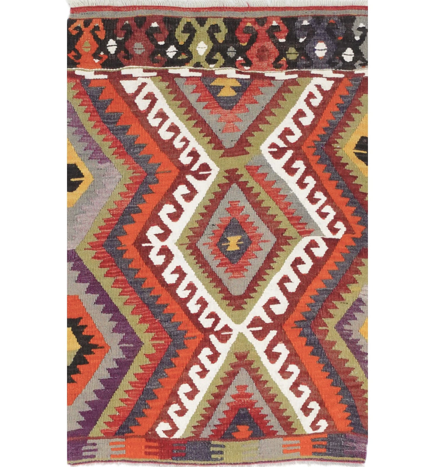 Kilim ancien Antalya – 116 × 76 cm – Tapis kilim tissé main en laine naturelle