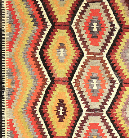 Détail du tissage en laine du kilim Antalya tissé à la main (provenance Antalya)