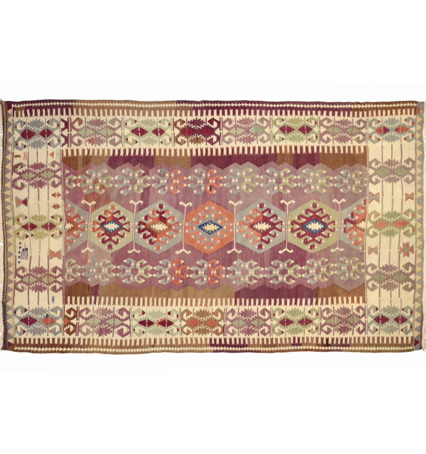 Kilim Antalya 295 x 185 cm – Tapis turc en laine tissé main, provenance Antalya