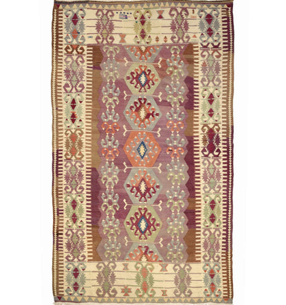 Vue horizontale du kilim Antalya 295 x 185 cm – Tapis turc en laine de provenance Antalya