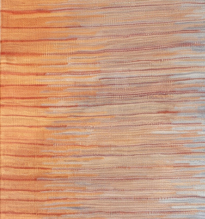 Détail du tissage en laine du kilim Art Déco tissé à la main (provenance Art Déco)