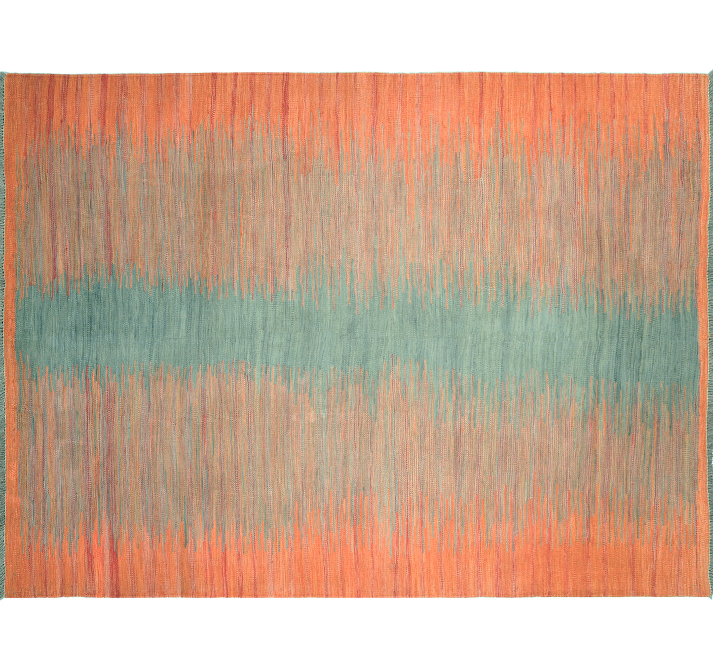 Vue horizontale du kilim Art Deco 202 x 149 cm – Tapis en laine de provenance Nord Ouest-Afghanistan