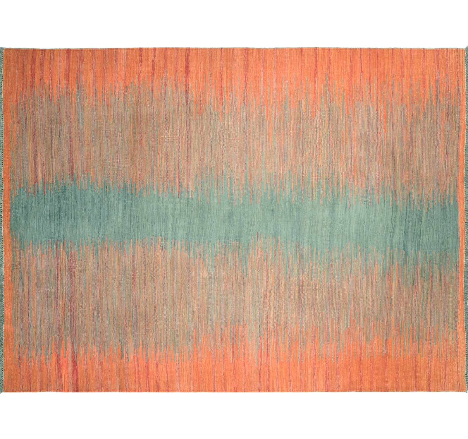 Vue horizontale du kilim Art Deco 202 x 149 cm – Tapis en laine de provenance Nord Ouest-Afghanistan