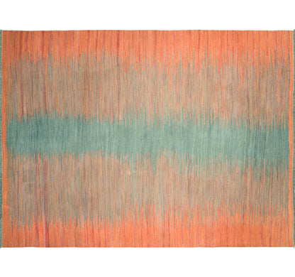 Vue horizontale du kilim Art Deco 202 x 149 cm – Tapis en laine de provenance Nord Ouest-Afghanistan