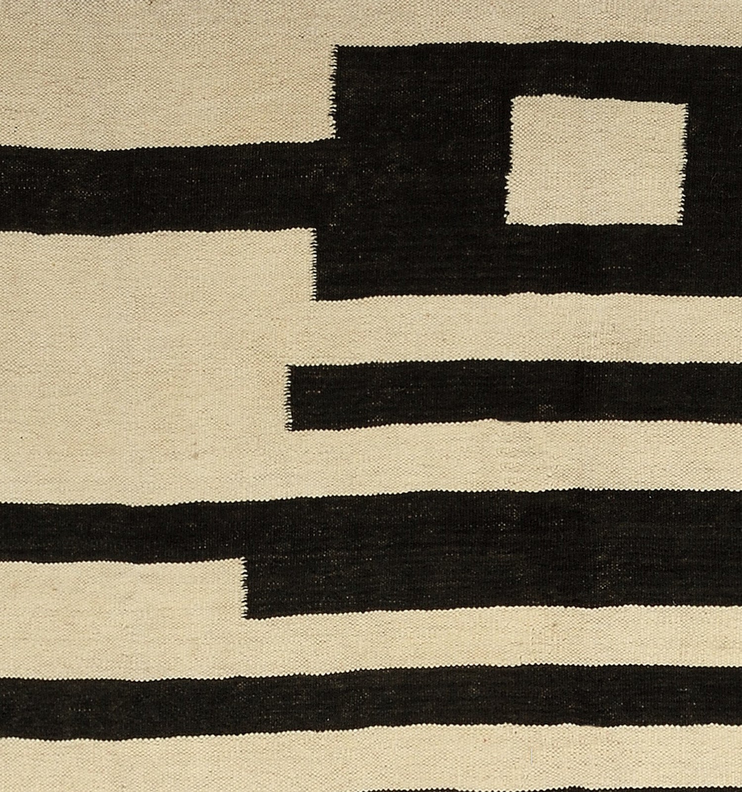 Détail du tissage en laine du kilim Art Deco tissé à la main (provenance Nord Ouest-Afghanistan)