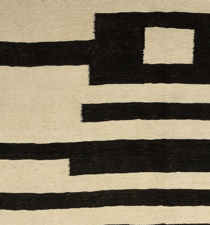 Détail du tissage en laine du kilim Art Deco tissé à la main (provenance Nord Ouest-Afghanistan)