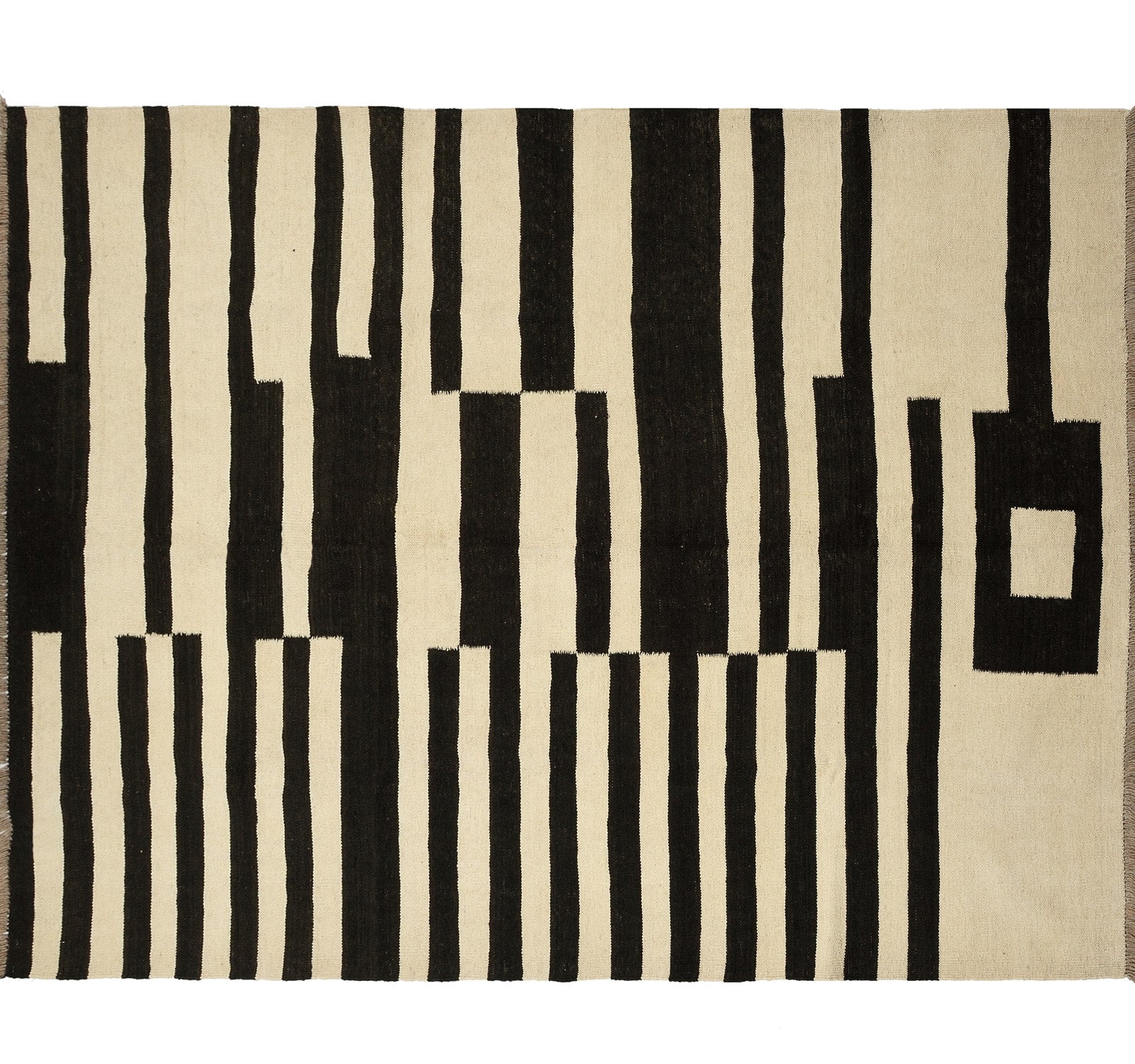 Vue horizontale du kilim Art Deco 202 x 158 cm – Tapis en laine de provenance Nord Ouest-Afghanistan