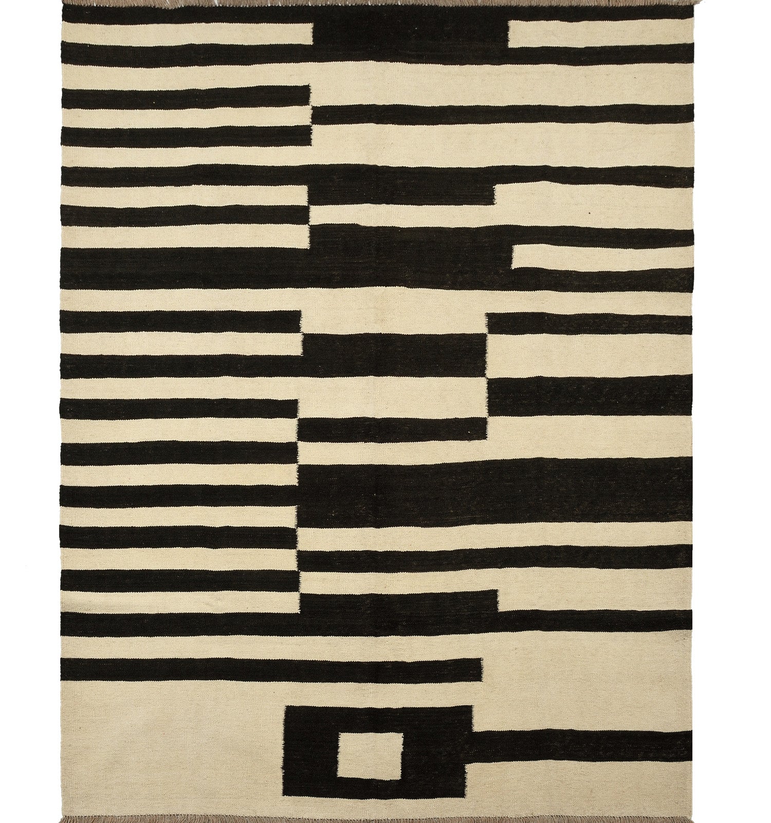 Kilim Art Deco 202 x 158 cm – Tapis en laine tissé main, provenance Nord Ouest-Afghanistan