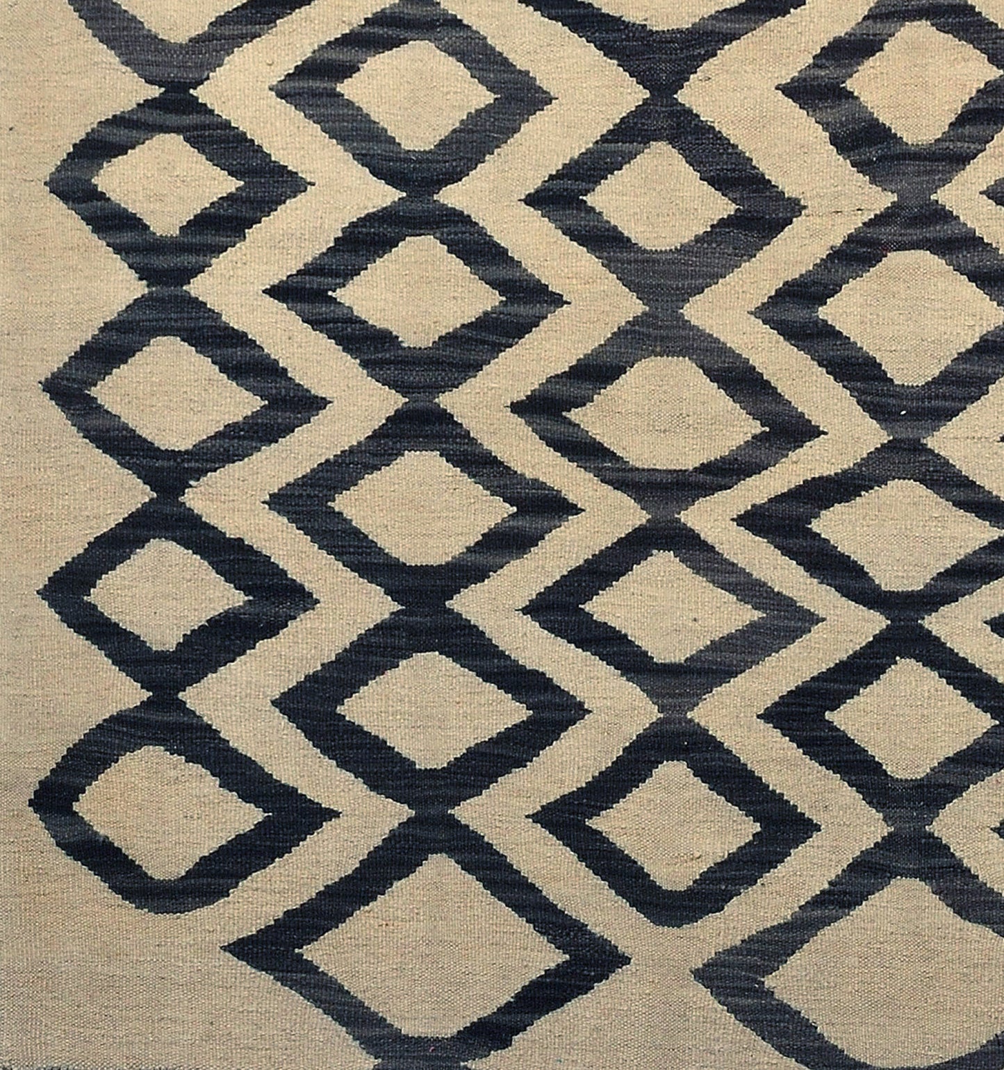 Détail du tissage en laine du kilim Art Deco tissé à la main (provenance Nord Ouest-Afghanistan)