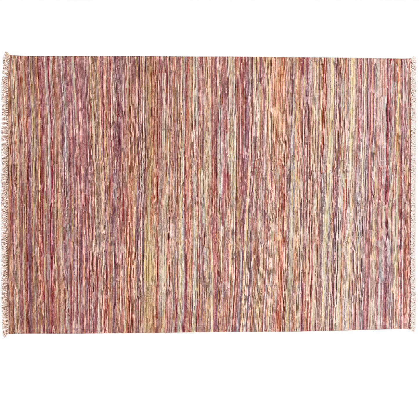 Vue horizontale du kilim Art Déco 244 x 167 cm – Tapis turc en laine de provenance Art Déco