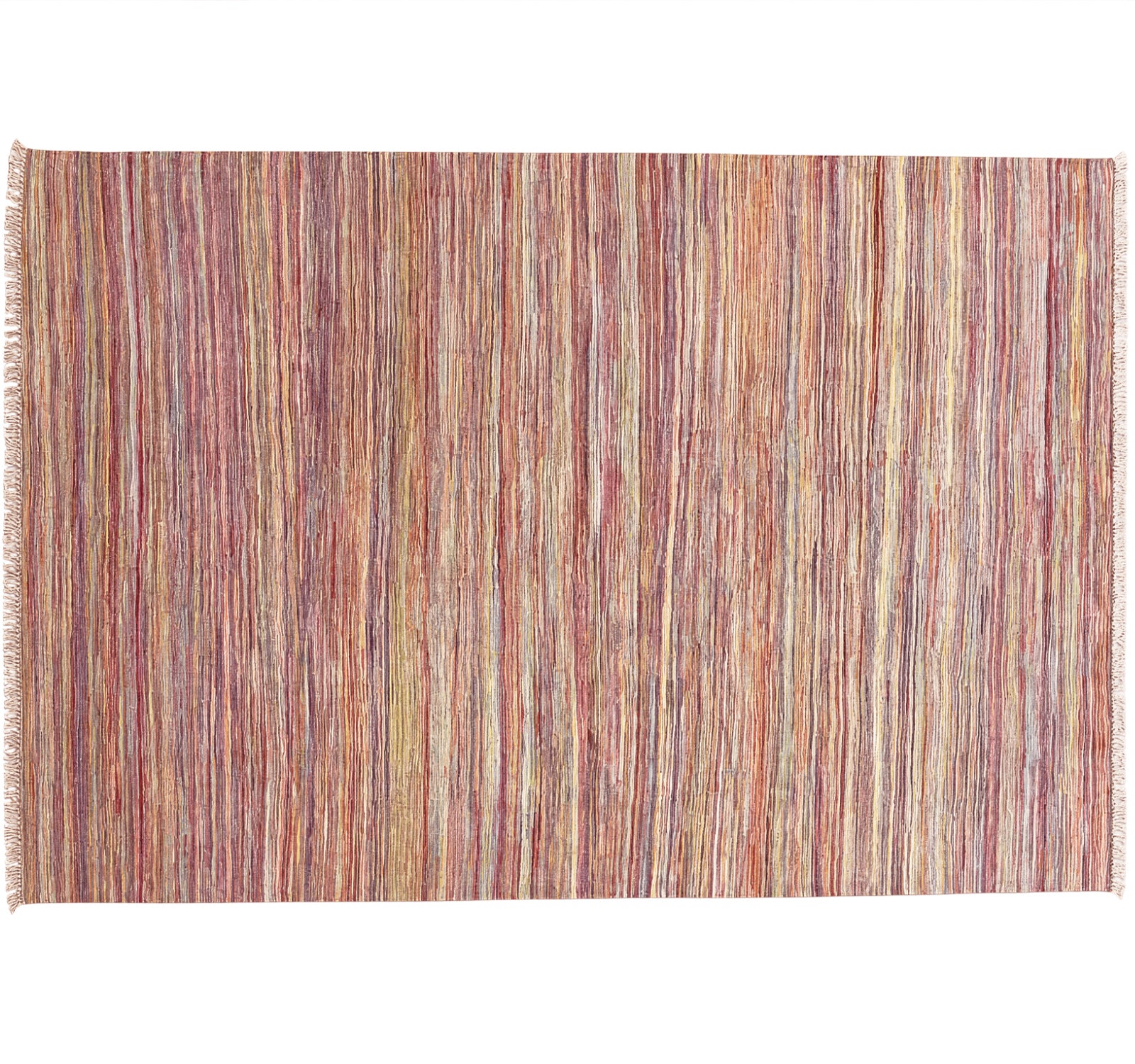 Vue horizontale du kilim Art Déco 244 x 167 cm – Tapis turc en laine de provenance Art Déco