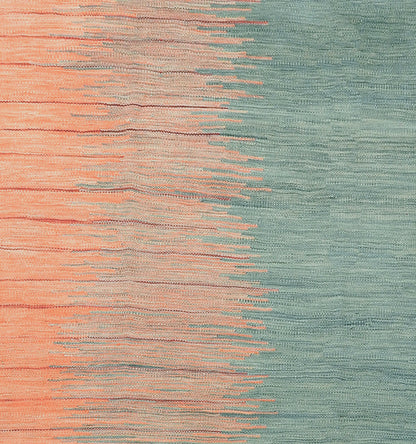 Détail du tissage en laine du kilim Art Deco tissé à la main (provenance Nord Ouest-Afghanistan)