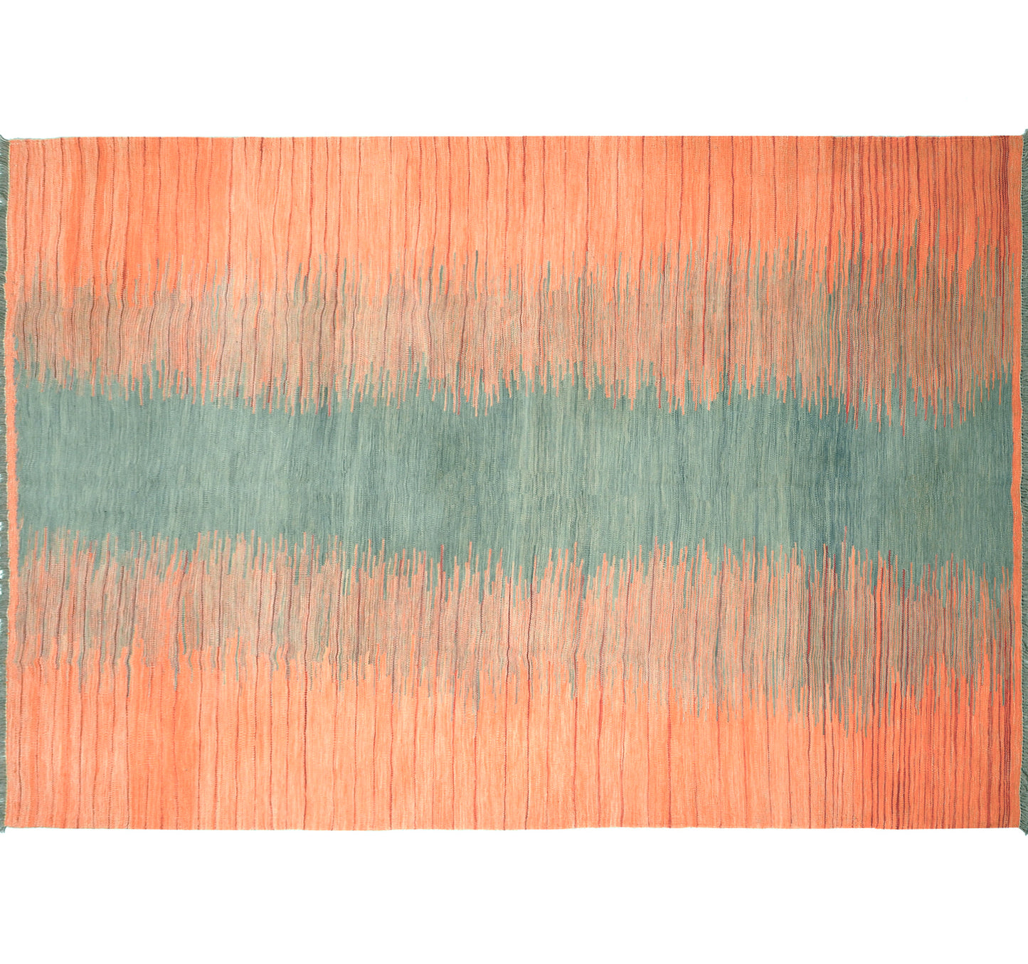 Vue horizontale du kilim Art Deco 252 x 174 cm – Tapis en laine de provenance Nord Ouest-Afghanistan