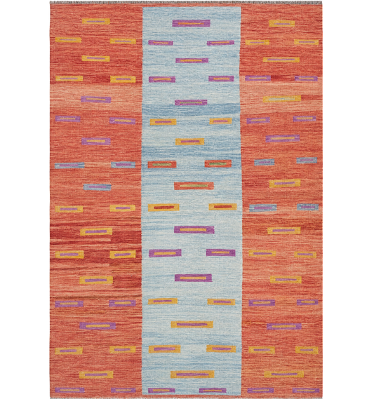 Kilim Art Déco 294 x 197 cm – Tapis turc en laine tissé main, provenance Art Déco