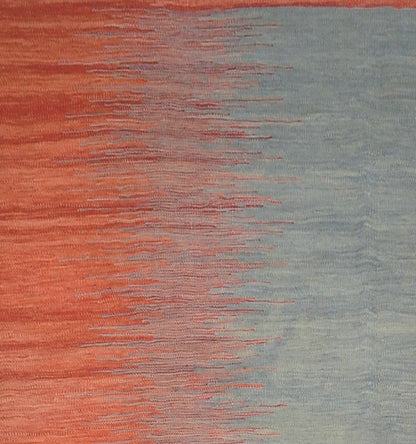 Détail du tissage en laine du kilim Art Deco tissé à la main (provenance Nord Ouest-Afghanistan)