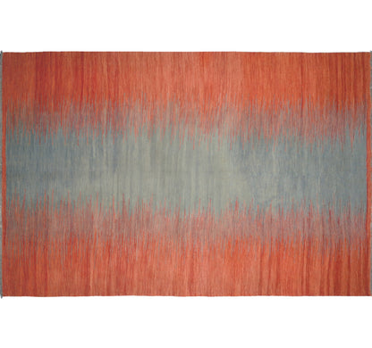Vue horizontale du kilim Art Deco 295 x 195 cm – Tapis en laine de provenance Nord Ouest-Afghanistan