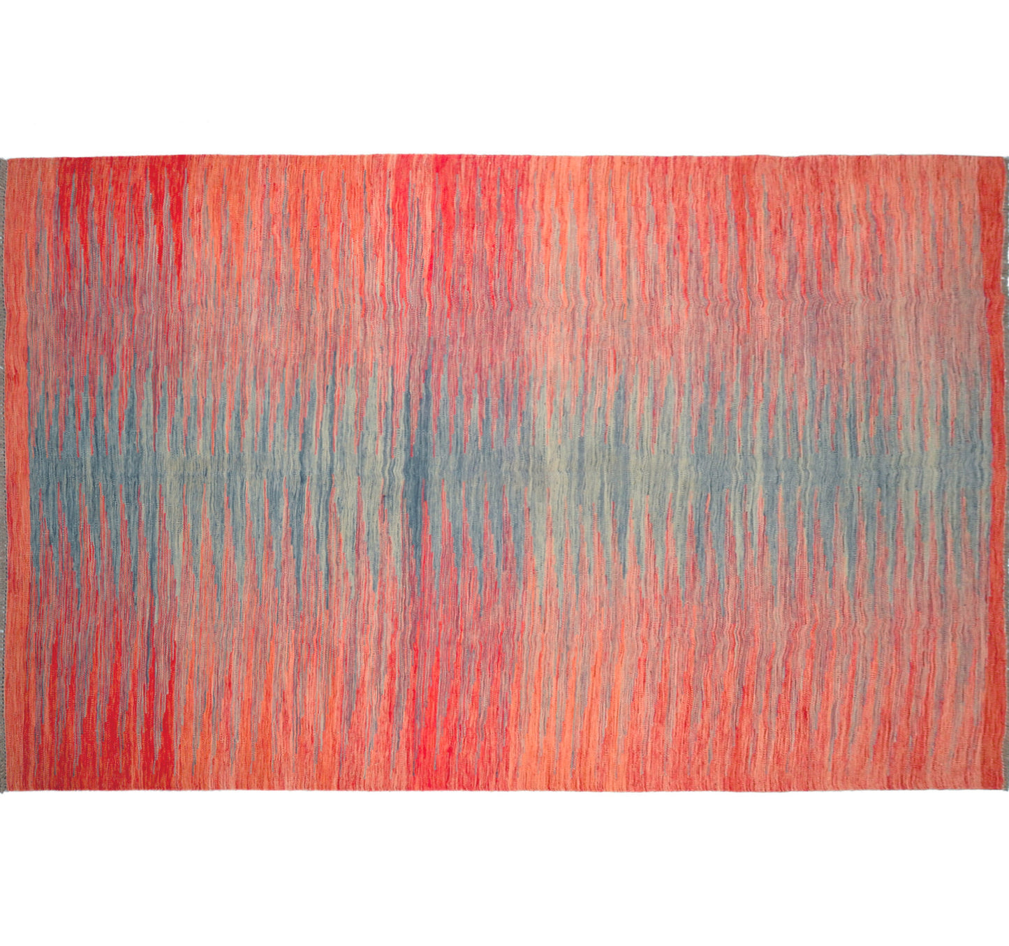 Vue horizontale du kilim Art Deco 298 x 197 cm – Tapis en laine de provenance Nord Ouest-Afghanistan