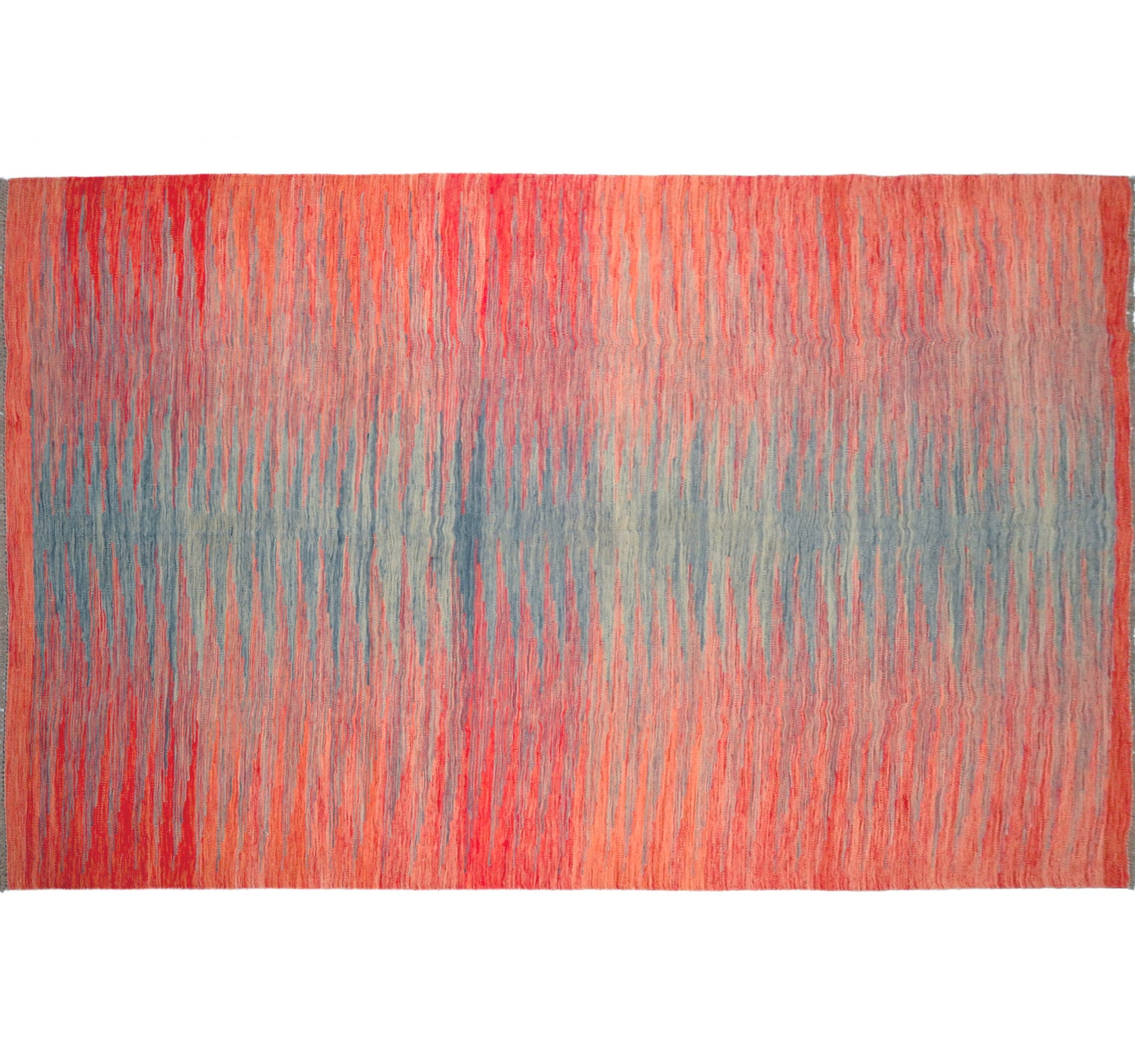 Vue horizontale du kilim Art Deco 298 x 197 cm – Tapis en laine de provenance Nord Ouest-Afghanistan