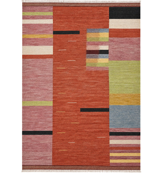 Kilim Art Déco 300 x 202 cm – Tapis turc en laine tissé main, provenance Art Déco