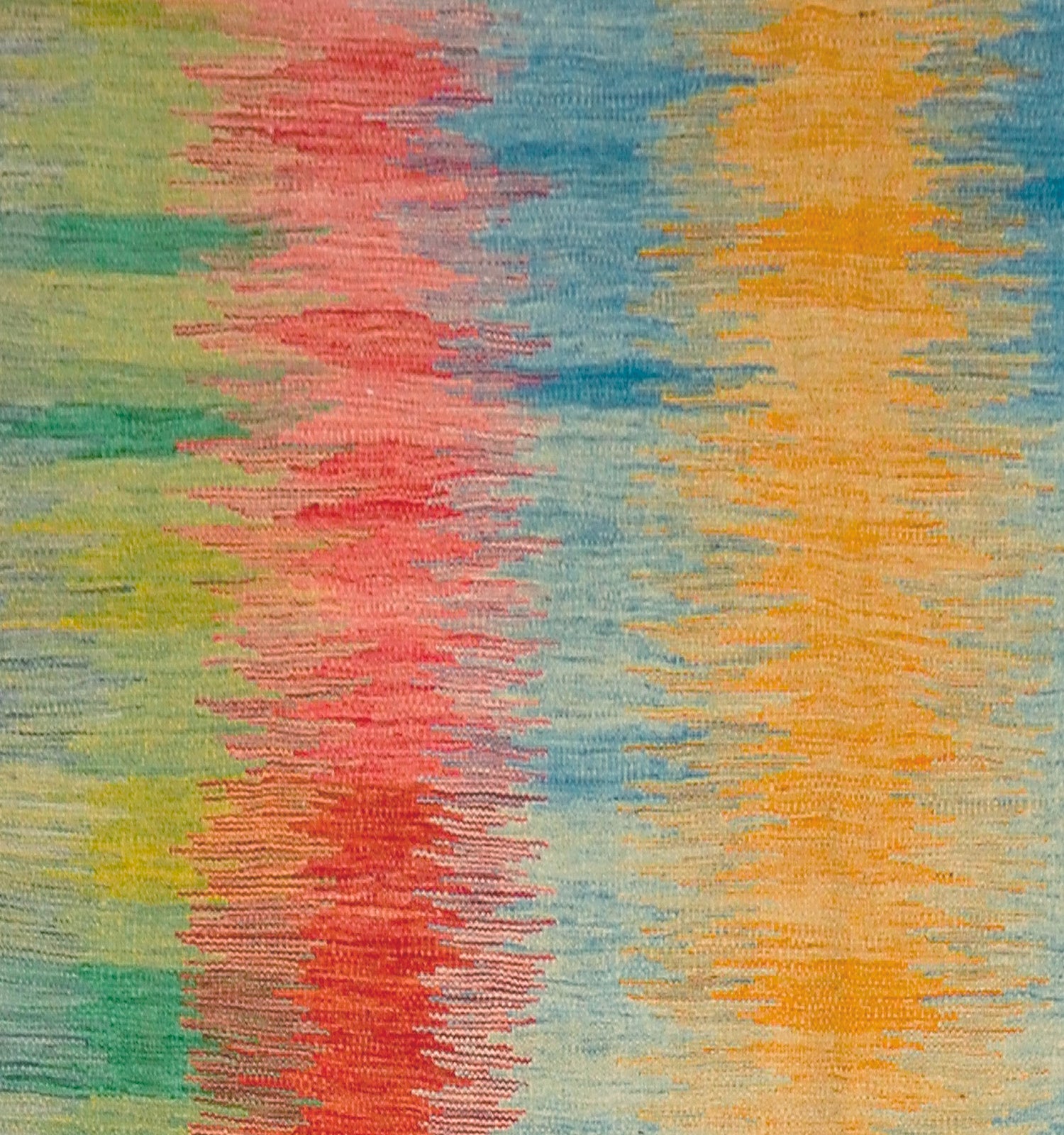 Détail du tissage en laine du kilim Art Deco tissé à la main (provenance Nord Ouest-Afghanistan)