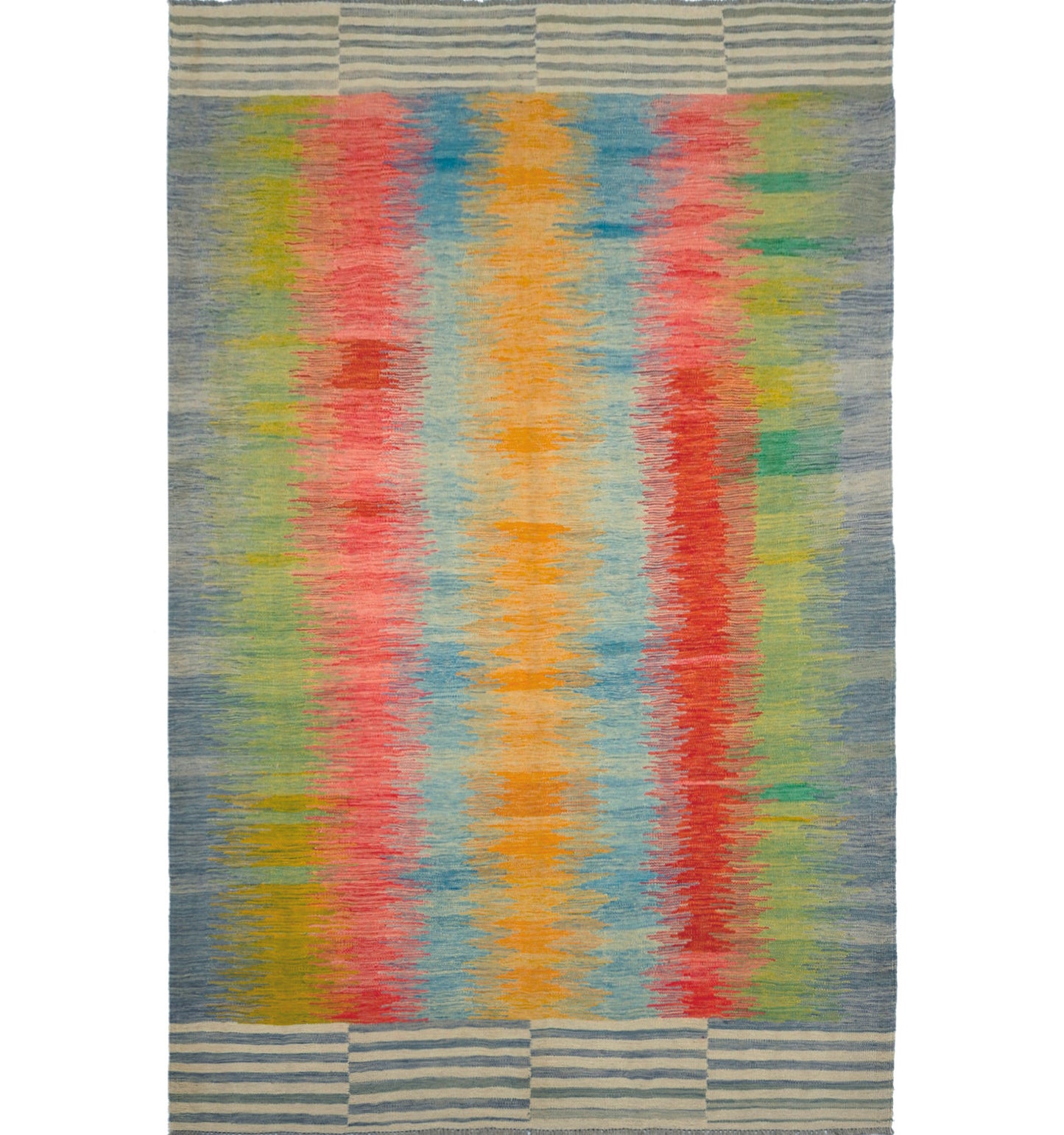 Kilim Art Deco 301 x 196 cm – Tapis en laine tissé main, provenance Nord Ouest-Afghanistan