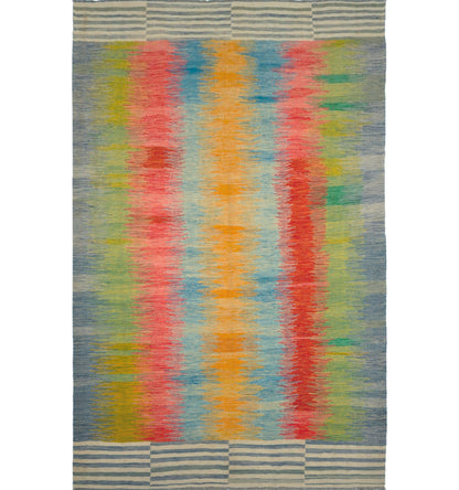 Kilim Art Deco 301 x 196 cm – Tapis en laine tissé main, provenance Nord Ouest-Afghanistan