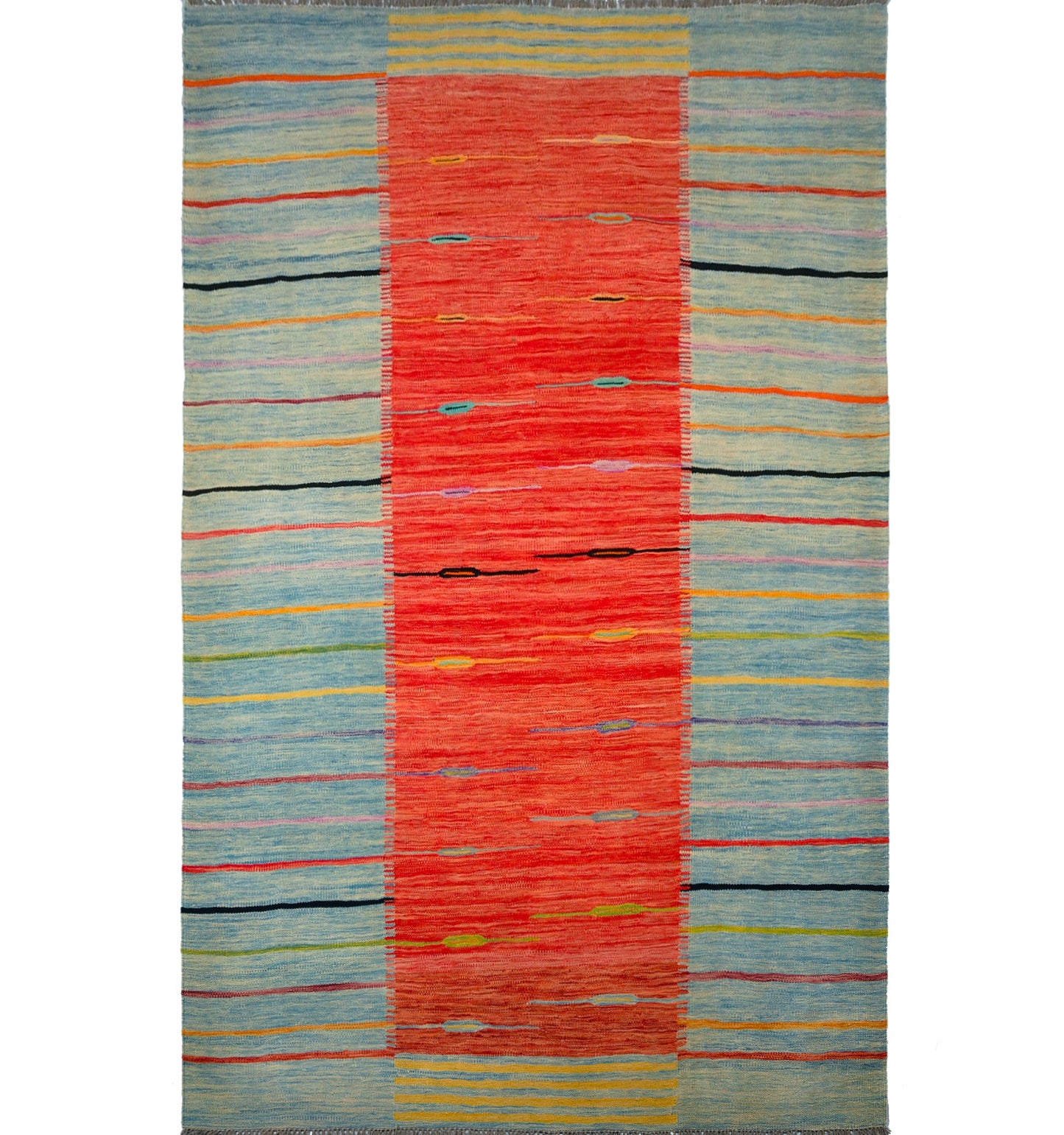 Kilim Art Deco 302 x 202 cm – Tapis en laine tissé main, provenance Nord Ouest-Afghanistan