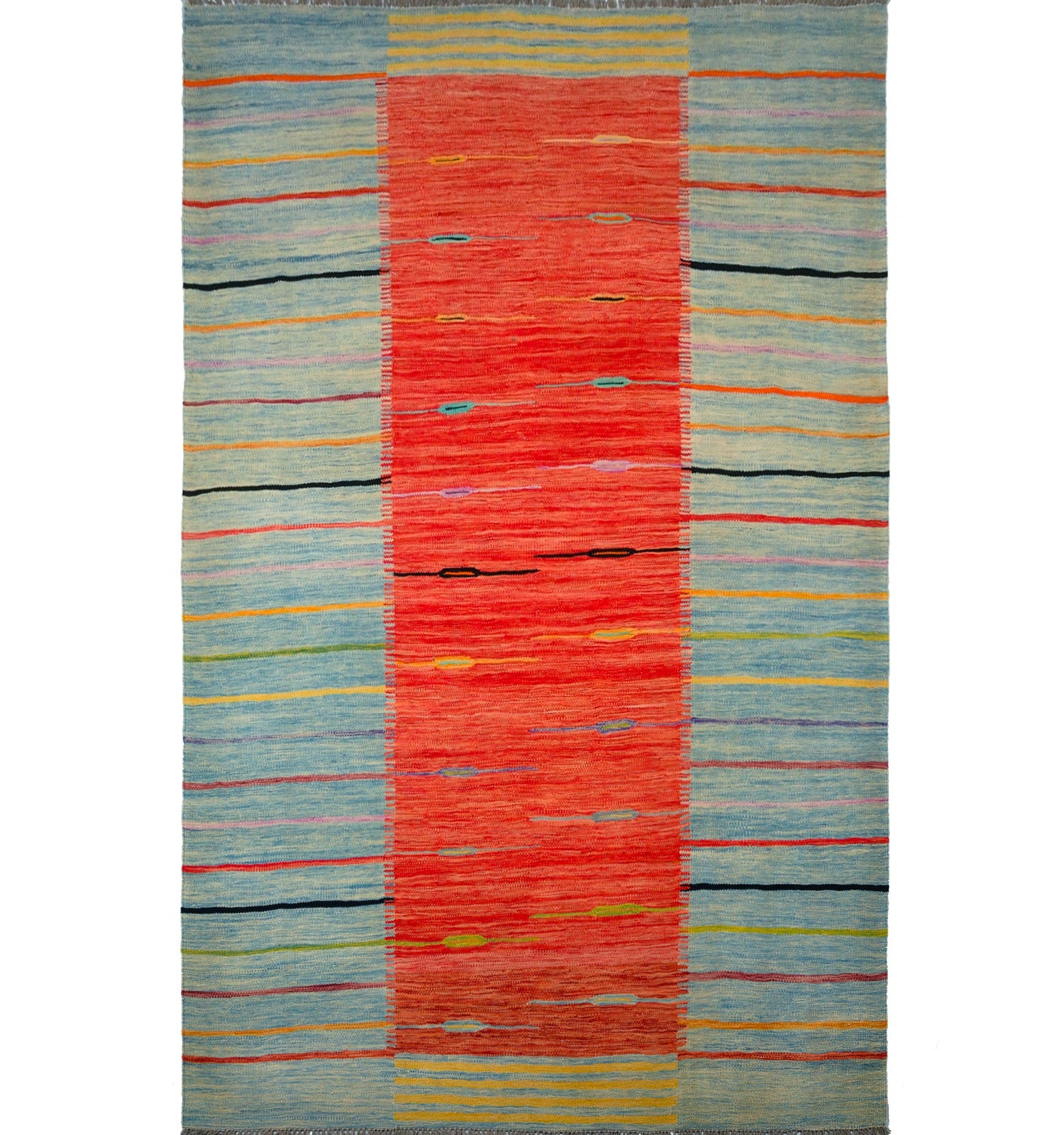 Kilim Art Deco 302 x 202 cm – Tapis en laine tissé main, provenance Nord Ouest-Afghanistan