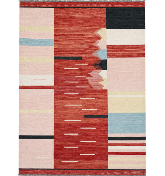 Kilim Art Déco 317 x 203 cm – Tapis turc en laine tissé main, provenance Art Déco