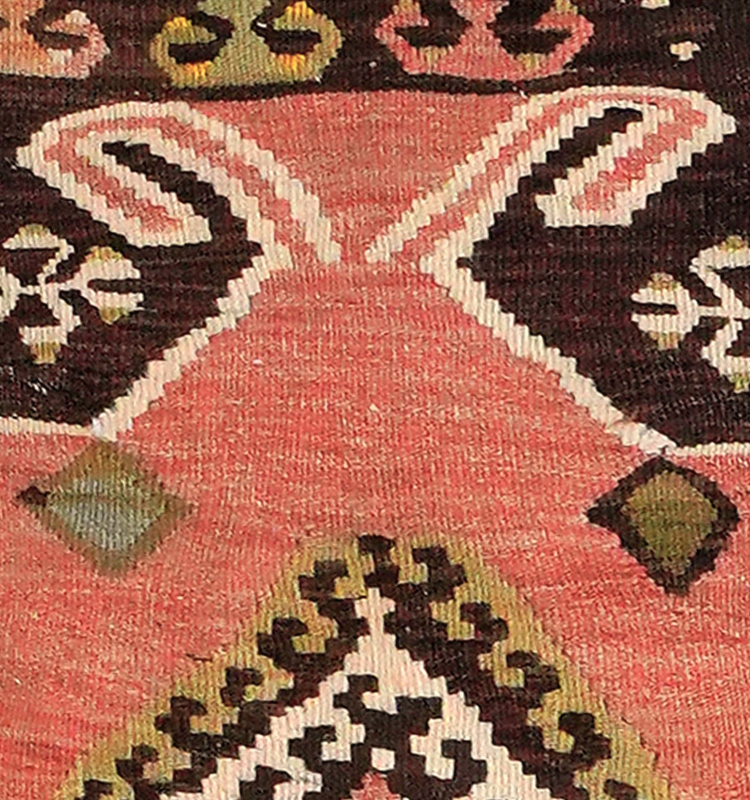 Détail du tissage – Tapis kilim ancien Bakirdag 160×97 cm, laine naturelle tissée main
