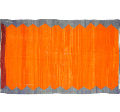 Vue horizontale du kilim Balikesir 142 x 268 cm – Tapis turc en laine de provenance Balikesir