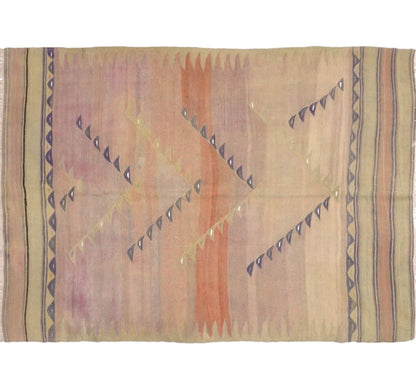 Vue horizontale du kilim Balikesir 210 x 144 cm – Tapis turc en laine de provenance Balikesir