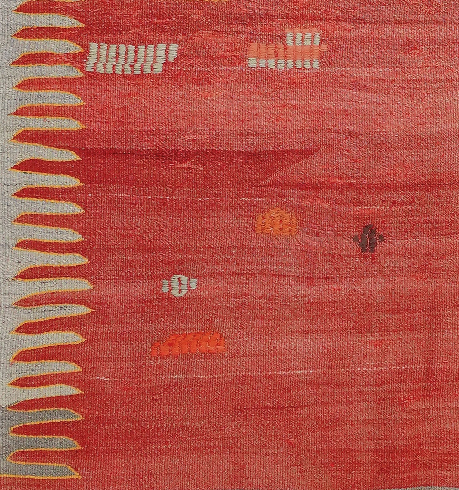 Détail du tissage en laine du kilim Balikesir tissé à la main (provenance Balikesir)