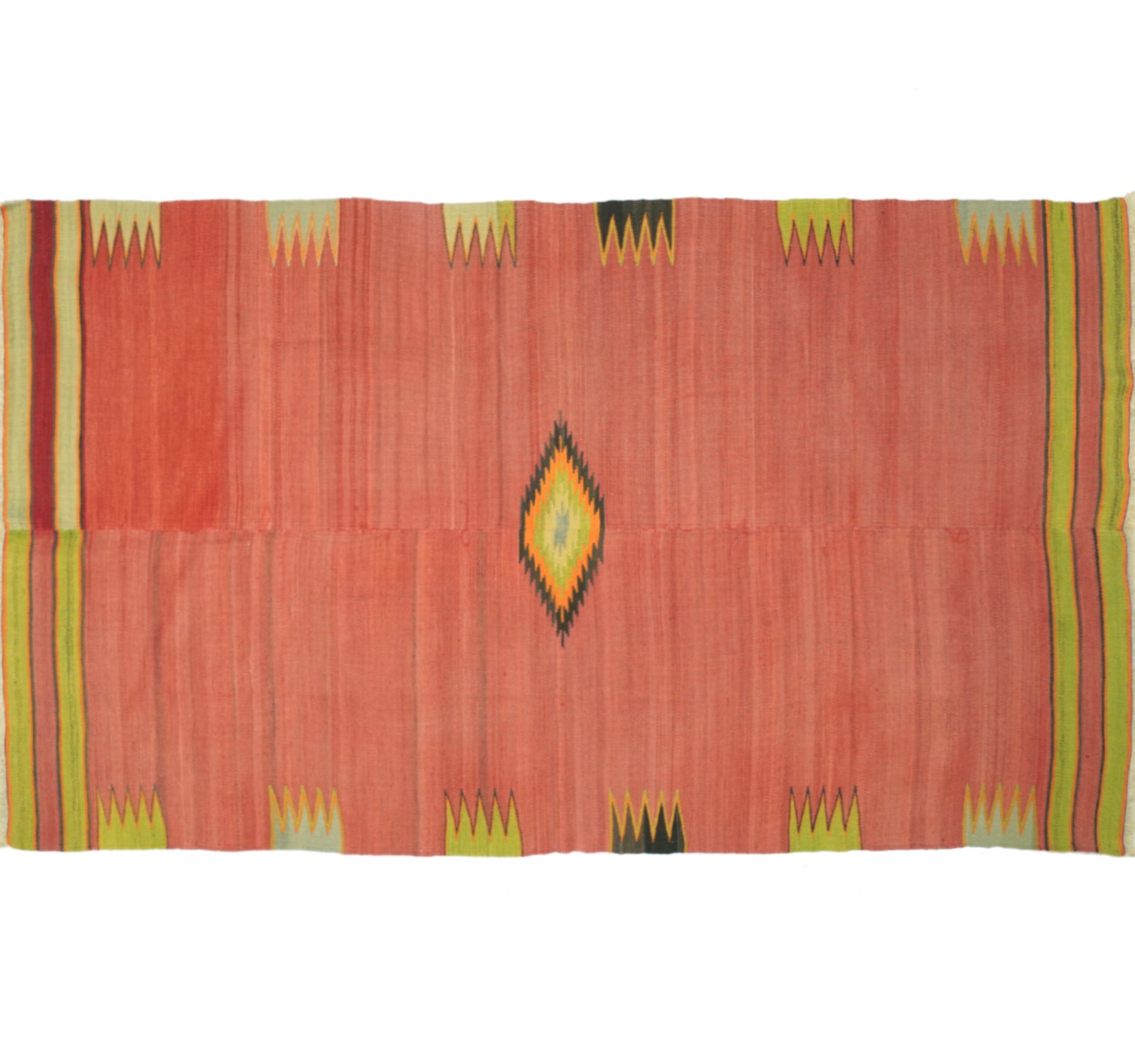 Vue horizontale du kilim Balikesir 264 x 144 cm – Tapis turc en laine de provenance Balikesir