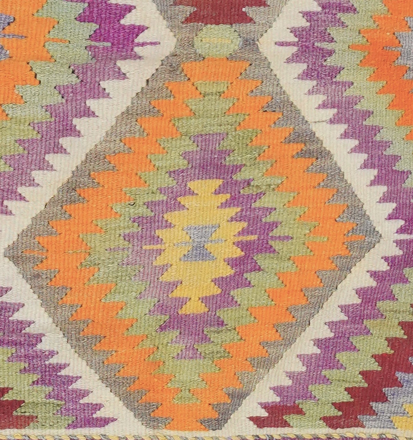 Détail du tissage en laine du kilim Barak tissé à la main (provenance Barak)