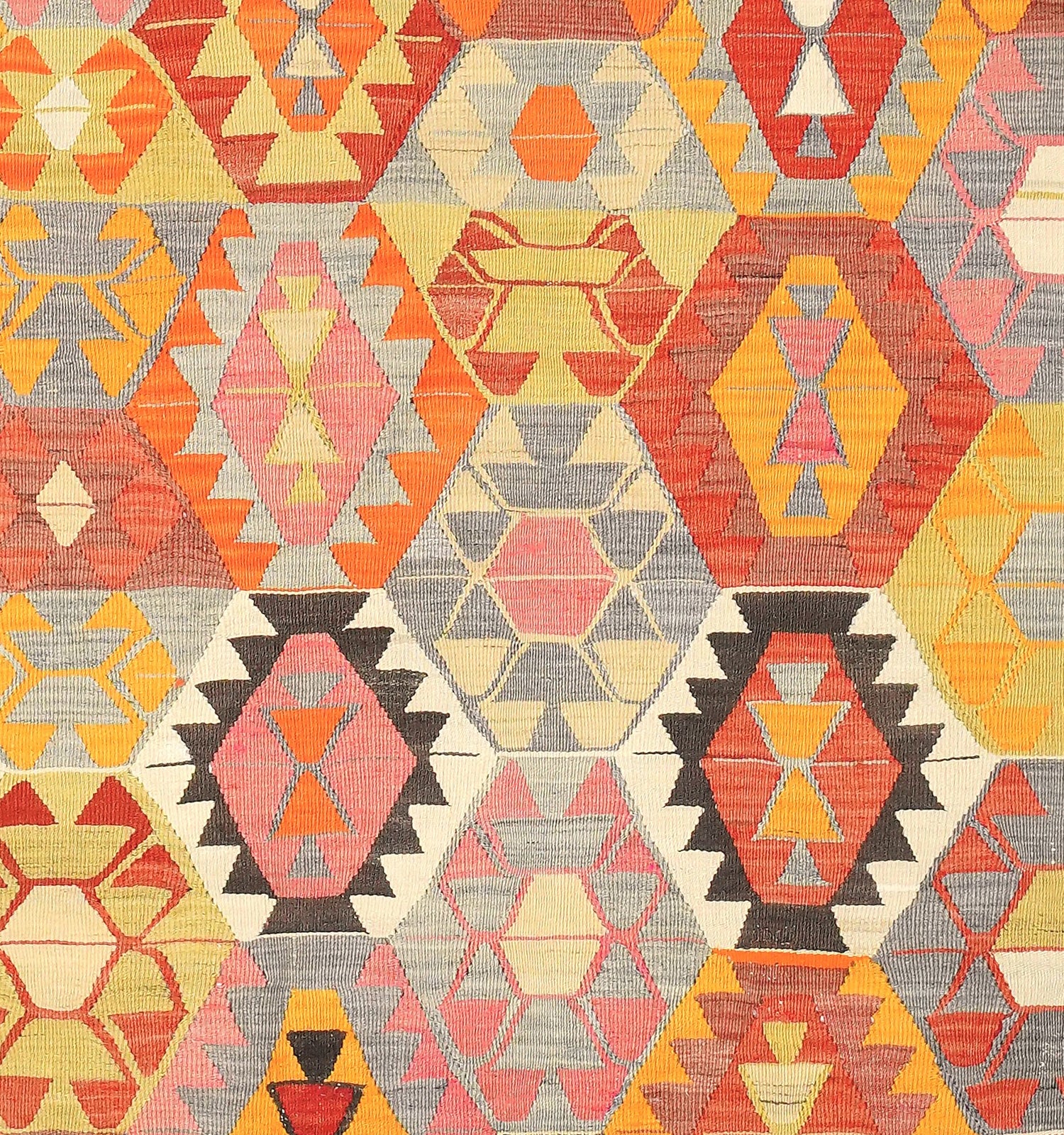 Détail du tissage en laine du kilim Barak tissé à la main (provenance Barak)