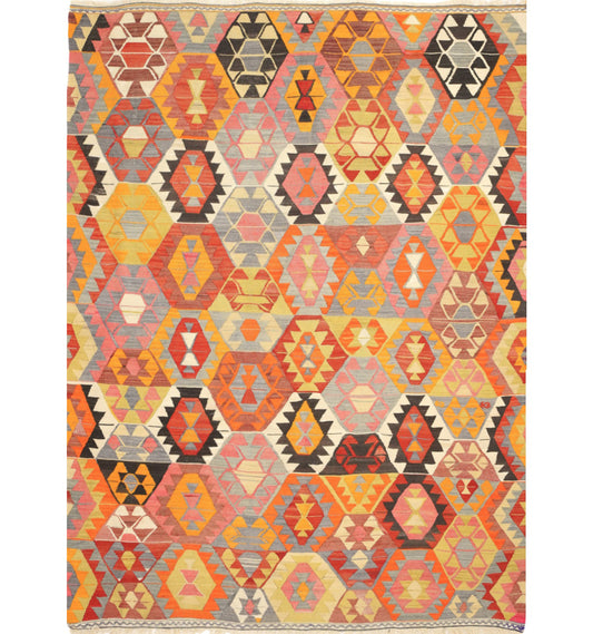 Kilim Barak 228 x 174 cm – Tapis turc en laine tissé main, provenance Barak
