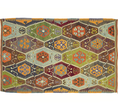 Kilim Barak 248 x 148 cm – Tapis turc en laine tissé main, provenance Barak