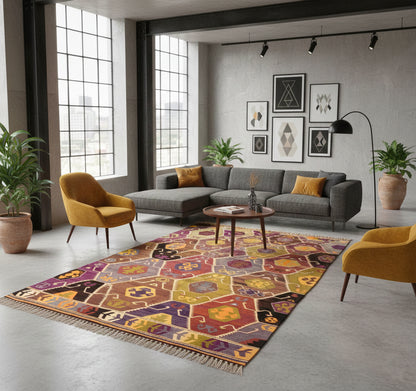 Kilim Barak 290 x 155 cm en situation dans un intérieur moderne – Décoration provenance Barak