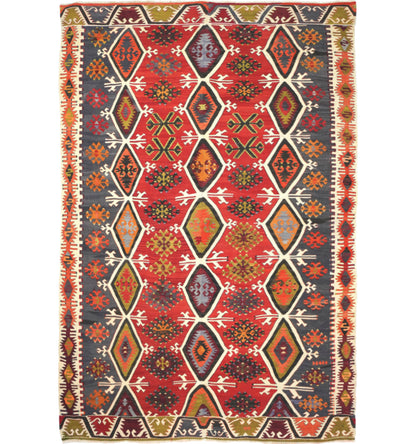 Kilim Beddik 305 x 190 cm – Tapis turc en laine tissé main, provenance Beddik