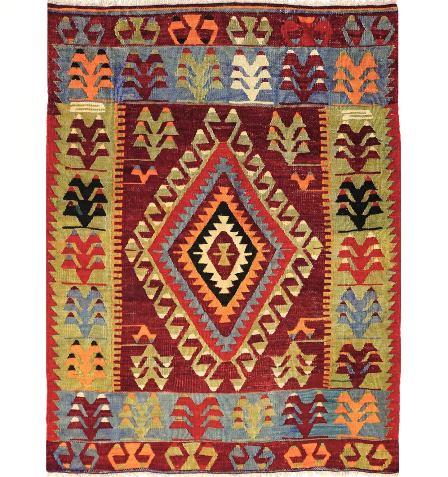 Kilim Cal 130 x 103 cm – Tapis turc en laine tissé main, provenance Cal