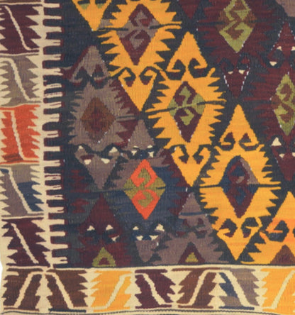 Détail du tissage en laine du kilim Camardi tissé à la main (provenance Camardi)