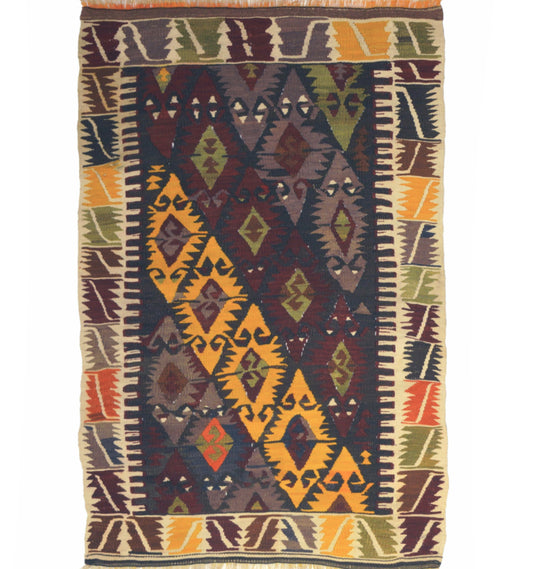 Kilim Camardi 128 x 90 cm – Tapis turc en laine tissé main, provenance Camardi