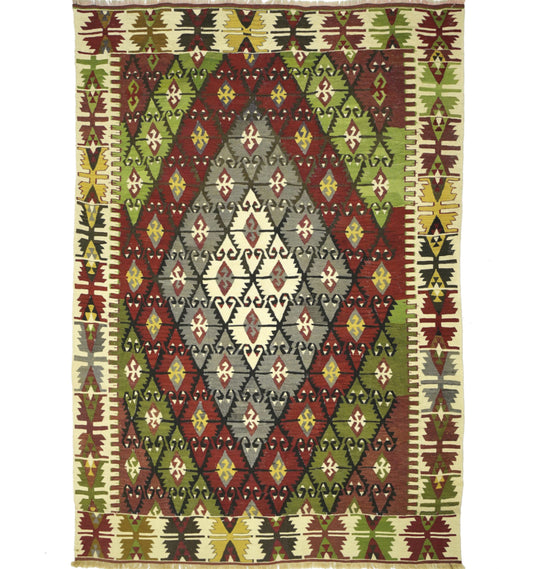 Kilim Camardi 220 x 158 cm – Tapis turc en laine tissé main, provenance Camardi