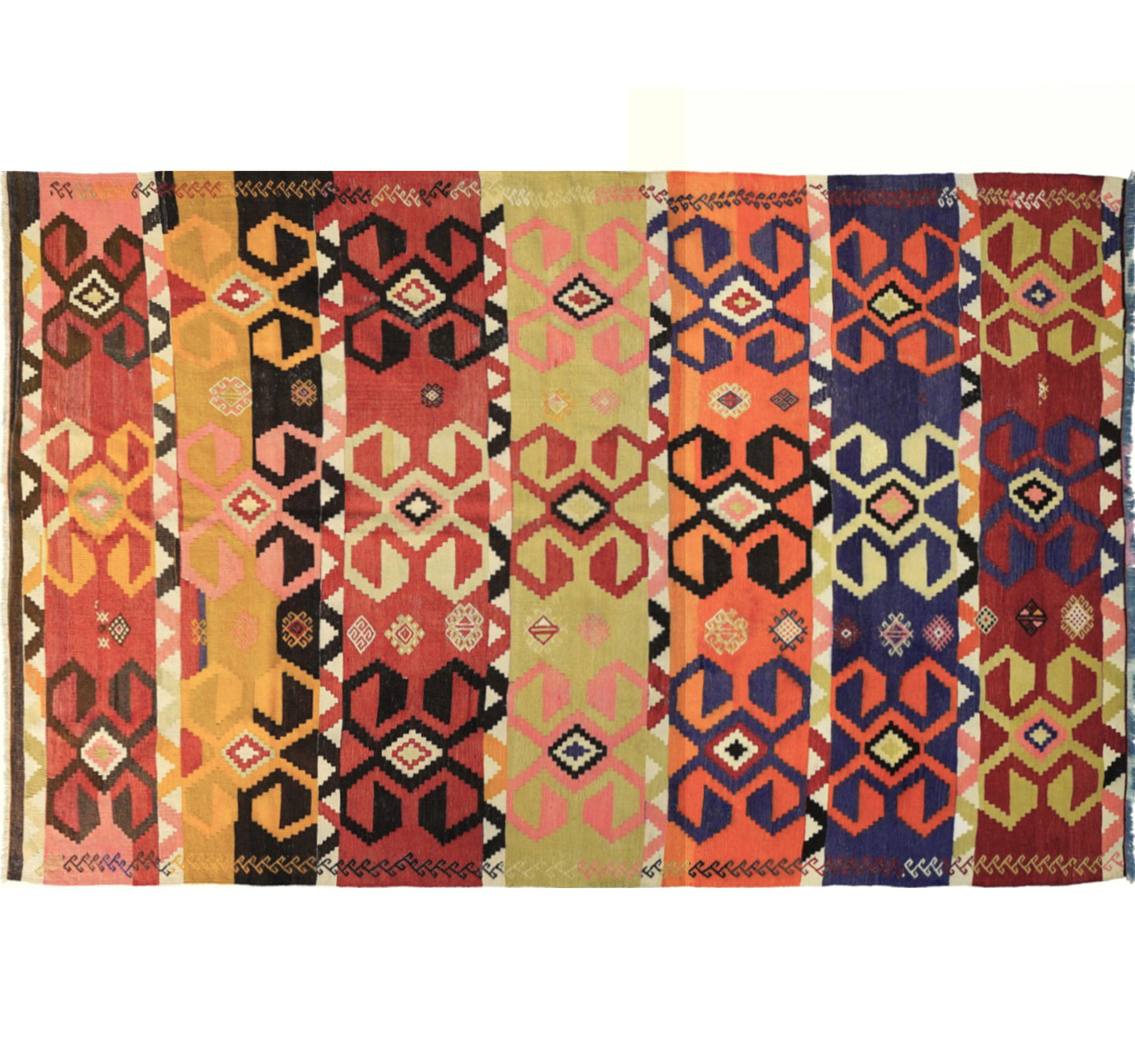 Tapis kilim ancien Caucase 290×190 cm, vue d'ensemble – Laine naturelle, environ 65 ans, Caucase / Est