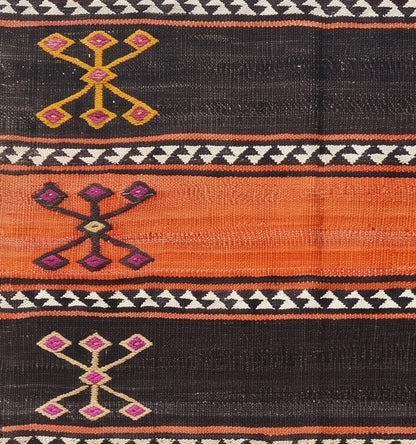 Détail du tissage en laine du kilim Cicim tissé à la main (provenance Cicim)