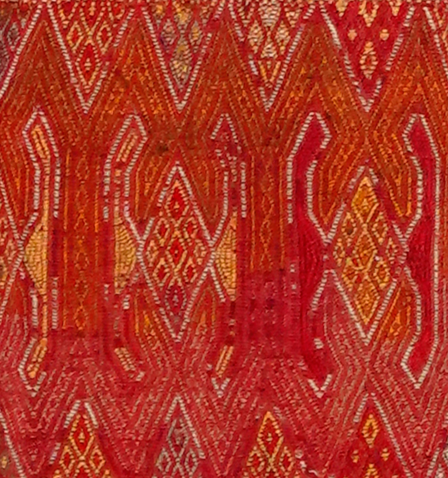 Détail du tissage en laine du kilim Pozanti tissé à la main (provenance Pozanti)