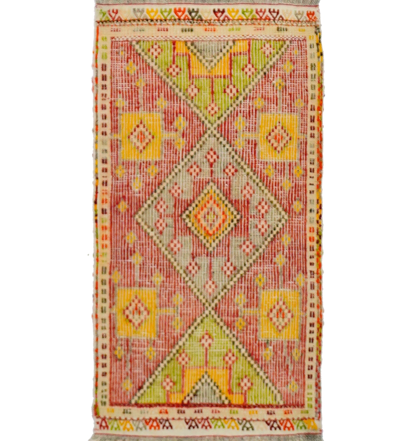 Kilim ancien Cicim 88×46 cm – Tapis kilim tissé main en laine naturelle, Anatolie Centrale